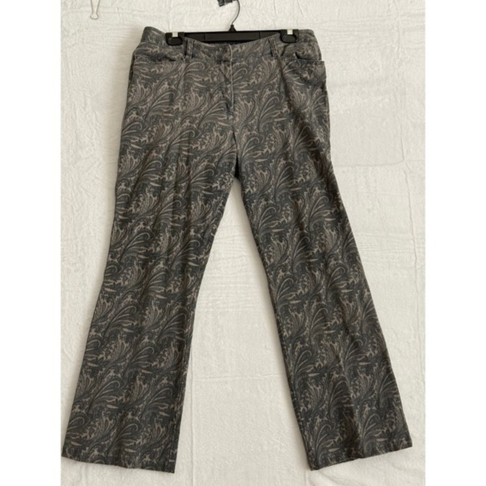Next UK Gray Women's Paisley Print Bootcut‎ Flare Pants/Jeans UK SZ 14 R EUC